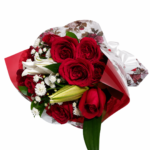 Buquê de Lírios e Rosas Vermelhas - Imagem 2