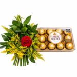 Buquê de Rosa Vermelha com Ferrero Rocher